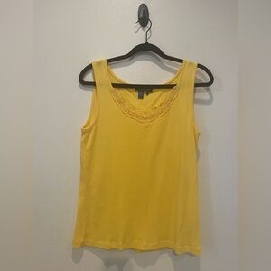 Ralph Lauren Yellow Lace Trim Tank Top